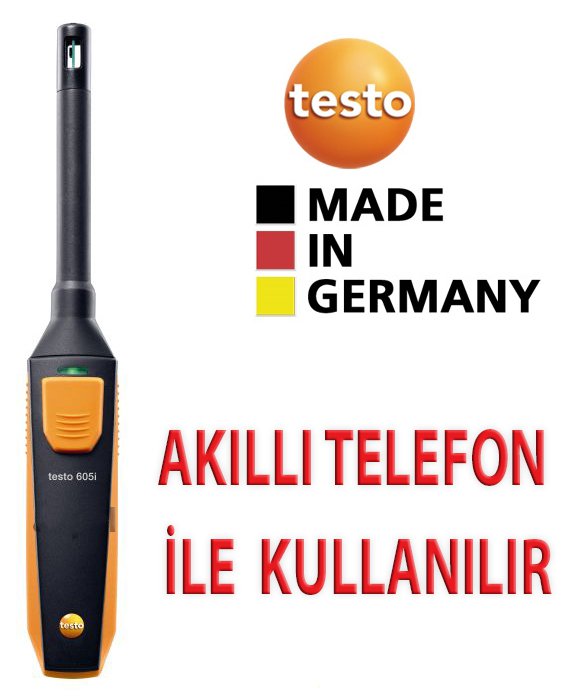 Testo 605i Akll Telefon ile Kullanlabilen Termo Higrometre (Ekransz)