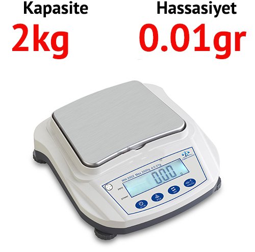 WH-2002 Dijital Hassas Terazi - Hassasiyet: 0,01 gr. Max: 2 kg.