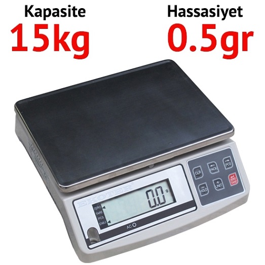 EKOTER H5 Dijital Hassas Terazi - Hassasiyet: 0.5 gr. Max: 15 kg.