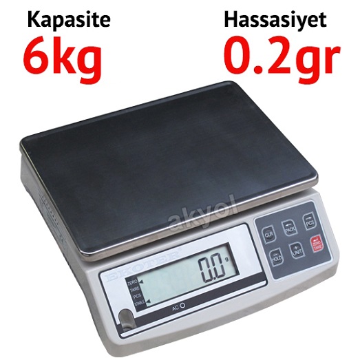  EKOTER H5 Dijital Hassas Terazi - Hassasiyet: 0.2 gr. Max: 6 kg.
