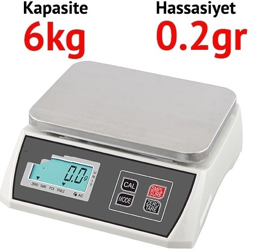 	  EKOTER H7W-6 Dijital Hassas Terazi - Hassasiyet: 0,2 gr. Max: 6 kg.