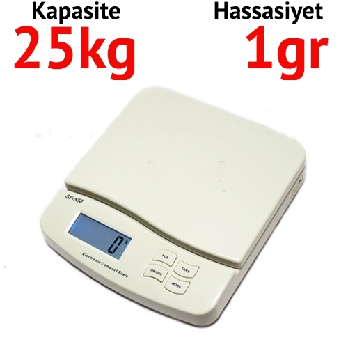 SF 550 Dijital Hassas Terazi - Hassasiyet:1 gr. Max: 25 kg.