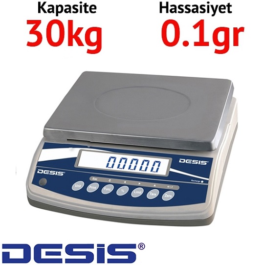 	  Desis QHW 30 Hassas Terazi - Hassasiyet: 0,1 gr. Max: 30 kg.