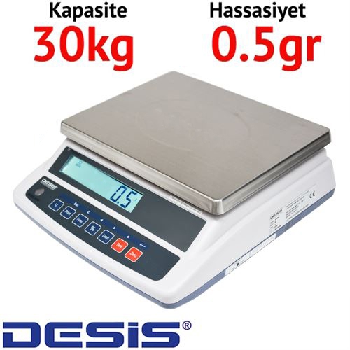 Desis AHW Serisi Hassas Terazi - Hassasiyet: 0,5 gr. Max: 30 kg.