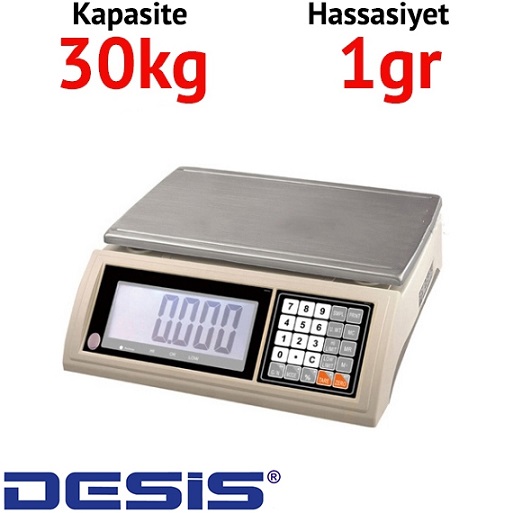 	  Desis JW Dijital Hassas Terazi - Hassasiyet: 1 gr. Max: 30 kg.