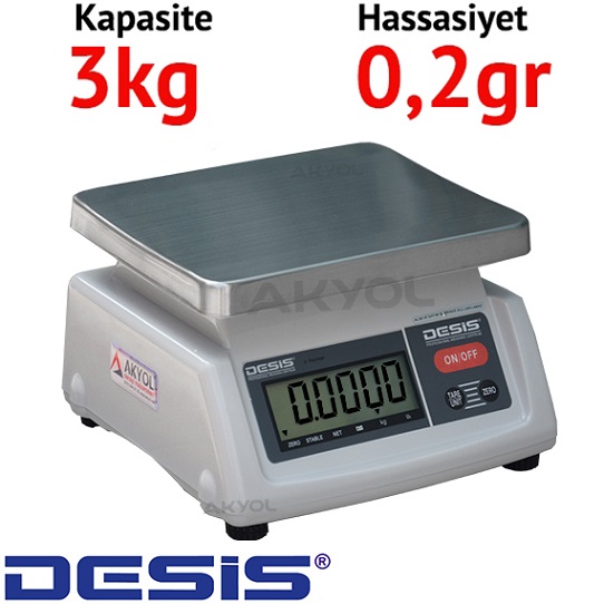 Desis T28 Dijital Hassas Terazi - Hassasiyet: 0,2 gr. Max: 3 kg.