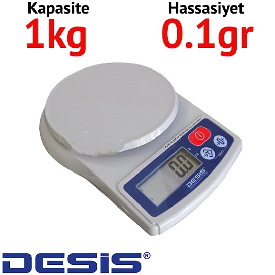 Desis LB 1000 Dijital Hassas Terazi - Hassasiyet: 0,1 gr. Max: 1 kg.