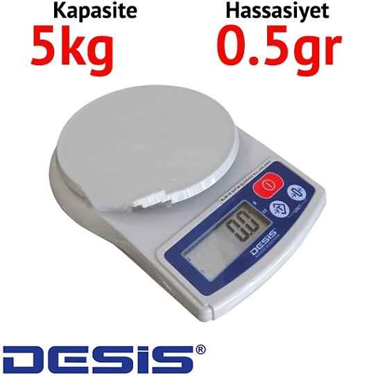 Desis LB 5000 Dijital Hassas Terazi - Hassasiyet: 0,5 gr. Max: 5 kg.
