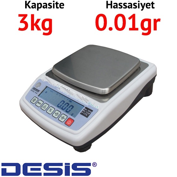 Desis NHB 3000 PLUS Hassas Terazi Hassasiyet 0,01 g. Max: 3 kg.