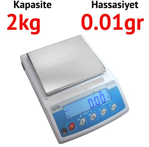 	  WTB 2000 Dijital Hassas Terazi - Hassasiyet: 0.01 gr. Max: 2 kg.