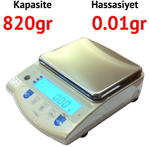 Aj 820 Dijital Hassas Terazi - Hassasiyet: 0.01 gr. Max: 820 gr.