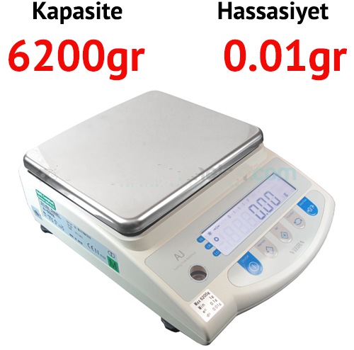 AJ 6200 Dijital Hassas Terazi - Hassasiyet: 0.01 gr. Max: 6 kg.