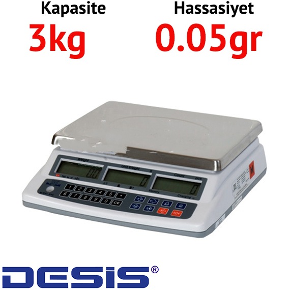 	  Desis AHC Dijital Hassas Sayc Terazi - Hassasiyet: 0.05 gr. Max: 3 kg.