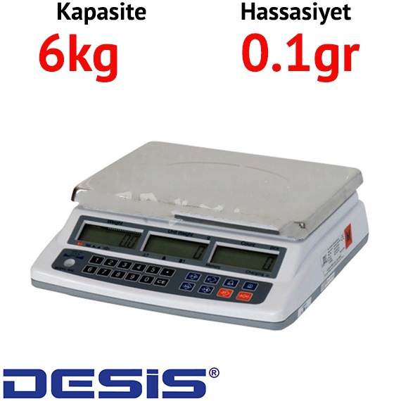  Desis AHC Dijital Hassas Sayc Terazi - Hassasiyet: 0.1 gr. Max: 6 kg.