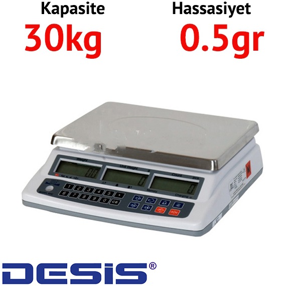 Desis AHC Dijital Hassas Sayc Terazi - Hassasiyet: 0.5 gr. Max: 30 kg.