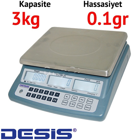 Desis ATC Dijital Hassas Sayc Terazi - Hassasiyet: 0.1 gr. Max: 3 kg.