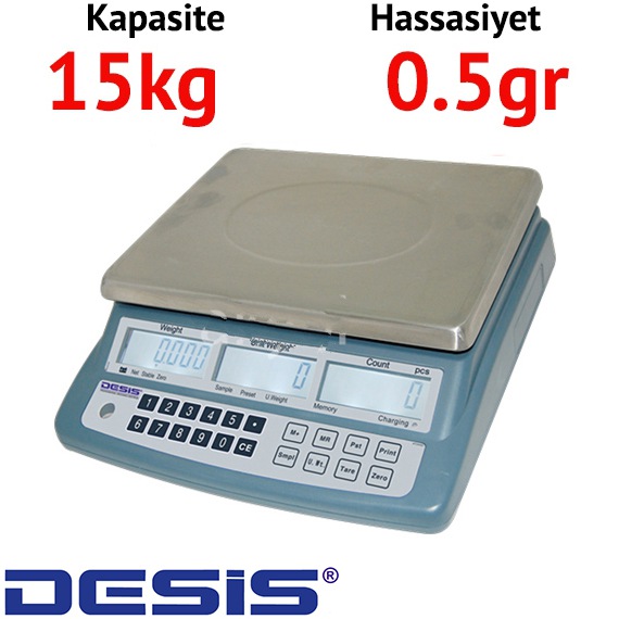 Desis ATC Dijital Hassas Sayc Terazi - Hassasiyet: 0.5 gr. Max: 15 kg.