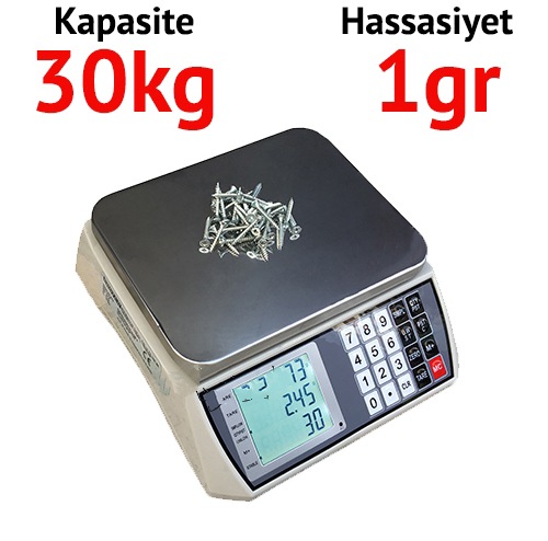 EKOTER H7C-30 Dijital Hassas Sayc Terazi Hassasiyet: 1 gr. Max: 30 kg.