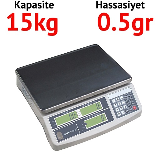 EKOTER H2-15 Dijital Hassas Sayc Terazi Hassasiyet: 0.5 gr. Max: 15 kg.