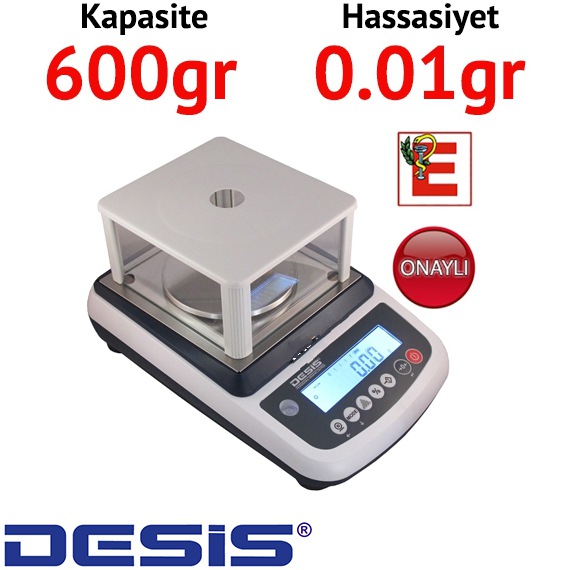 Desis EHB-M 600 Bakanlk Onayl Eczane Terazisi - Hassasiyet: 0.01 gr. Max: 600 gr.