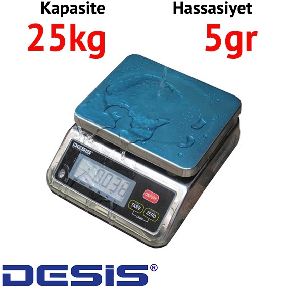 Desis S29 Dijital Ykanabilir Terazi - Hassasiyet: 5 gr. Max: 25 kg.