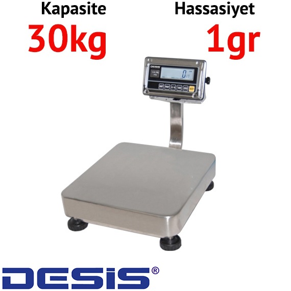 Desis RWS Dijital Paslanmaz Terazi - Hassasiyet: 1 gr. Max: 30 kg.