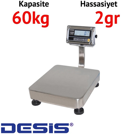 Desis RWS Dijital Paslanmaz Terazi - Hassasiyet: 2 gr. Max: 60 kg.