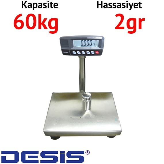 Desis RW Kefesi Paslanmaz Baskl - Hassasiyet: 2 gr. Max: 30 kg