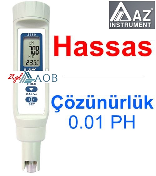 AOB AZ 8689 Hassas Dijital PH metre (Deitirilebilir problu)