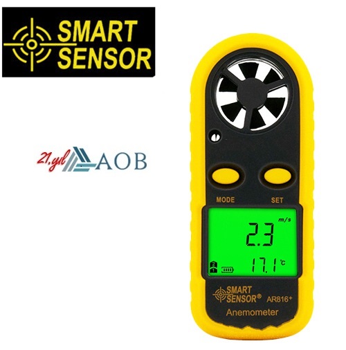 AOB Smart Sensor AR 816 Rzgar Hz ve Scaklk ler Anemometre