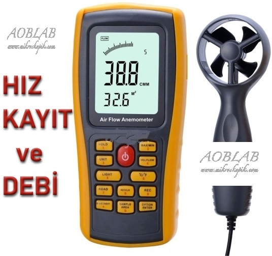 AOB BGM8902 Hava Hz, Hava Debisi ve Kayt Cihaz