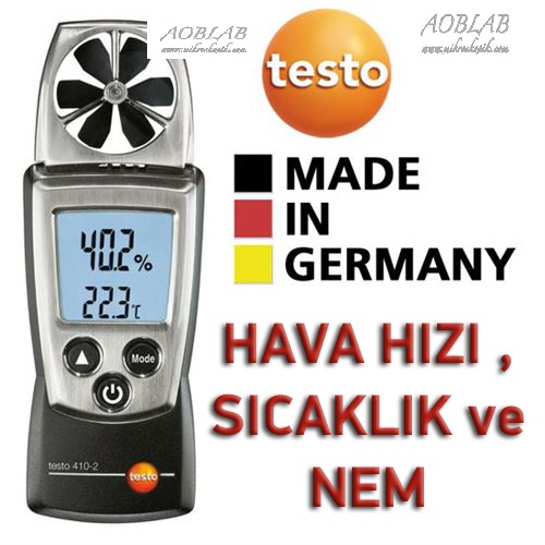 AOB Testo 410-2 Anemometre (Hz+Scaklk+Nem)