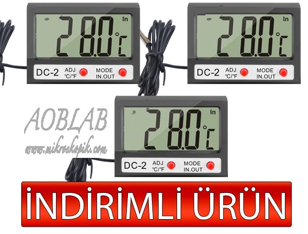 AOBDC-2 Mini Kablolu -D Termometre Saat (3` l Paket) 