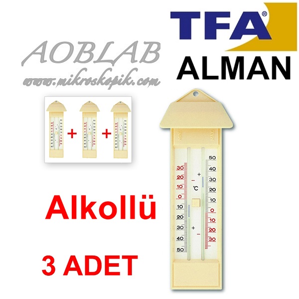 AOB   3 ADET TFA 10.3015.03 Plastik Maksimum-Minimum Termometre