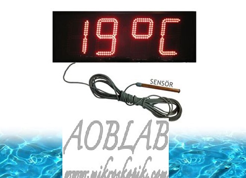 AOB 15 CM - Büyük Ekranlı Havuz Suyu Sıcaklığı Ölçer