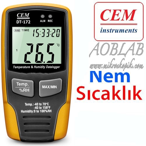 AOB CEM DT-172 Scaklk ve Nem Kayt Cihaz