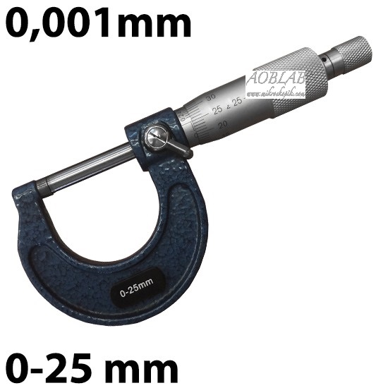AOB 5208 Mekanik Mikrometre 0-25 mm 0.001 mm Hassasiyetli