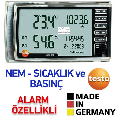 AOB Testo 622 Nem Scaklk ve Basn ler (ALARMLI)